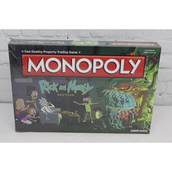 Rick & Morty Monopoly Adult Swim Edition Board Game 2016 NEW SEALED - Picture 1 of 8